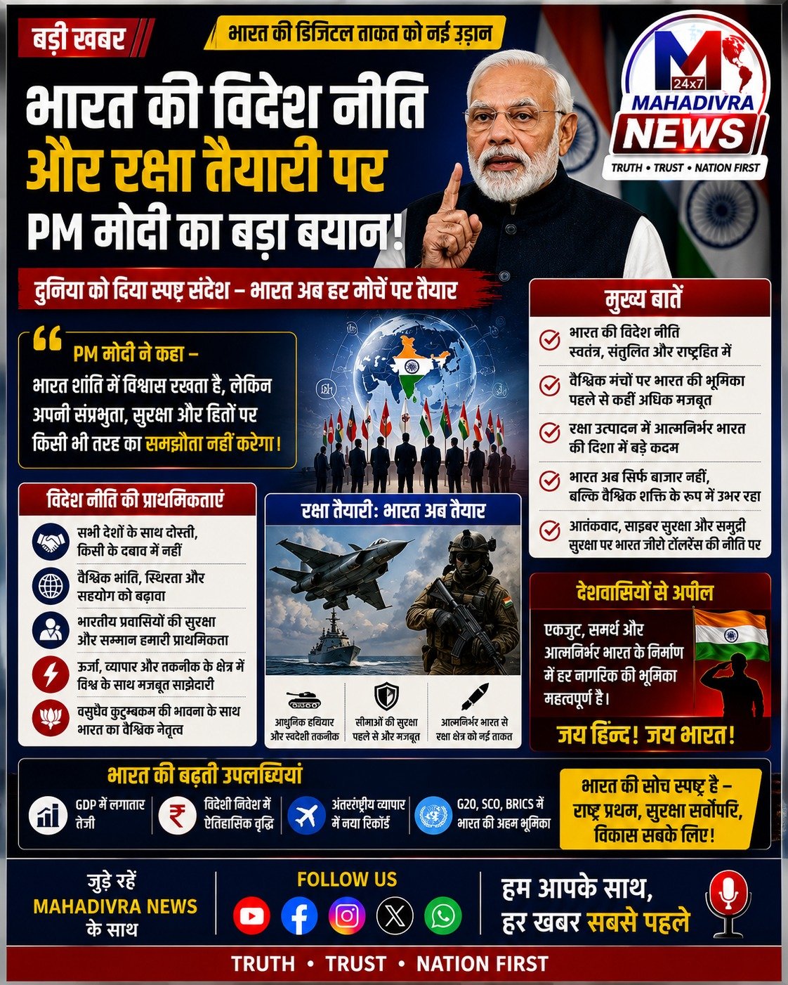 भारत की विदेश नीति और रक्षा तैयारी पर बड़ा संदेश